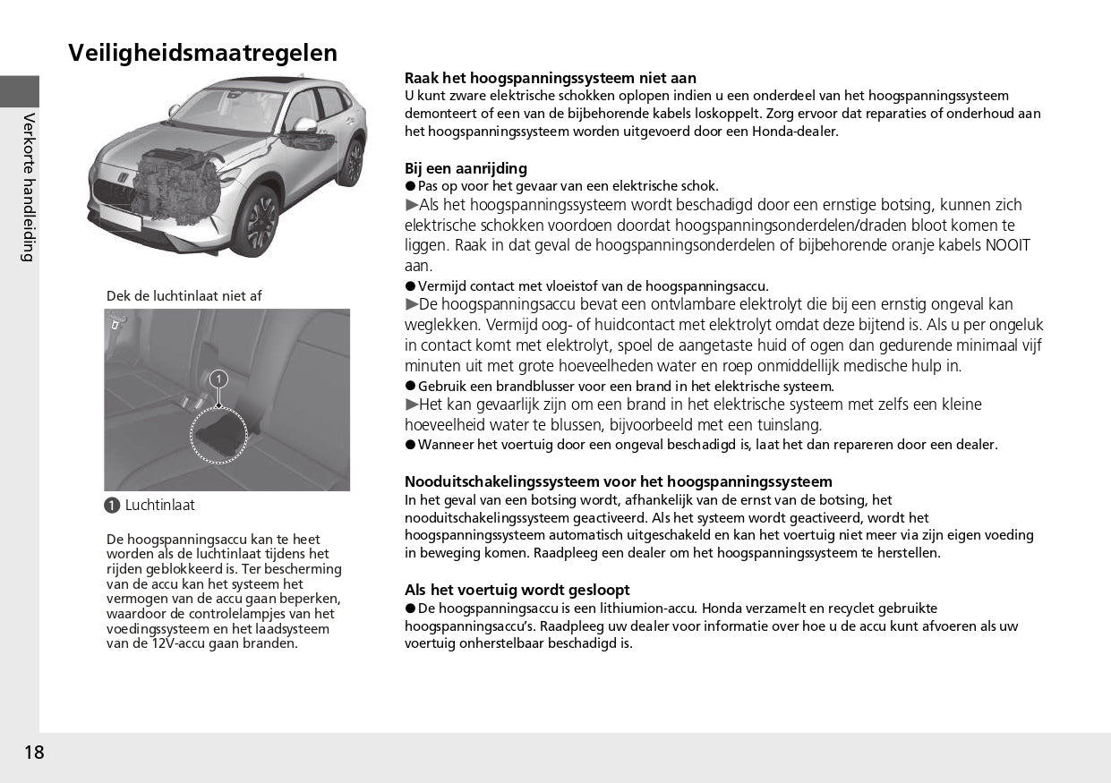 2023 Honda ZR-V Owner's Manual | Dutch