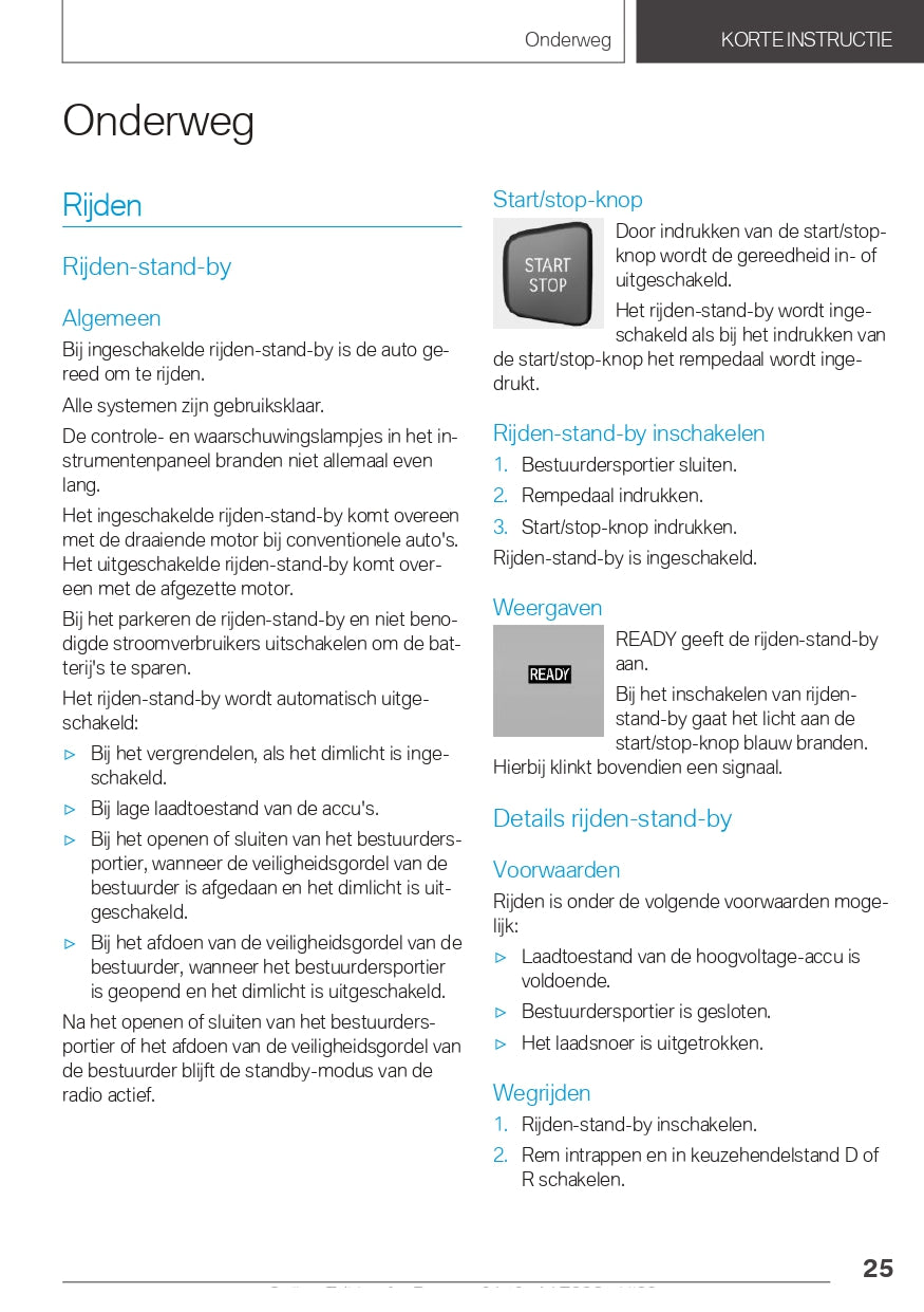 2021 BMW i3 Owner's Manual | Dutch