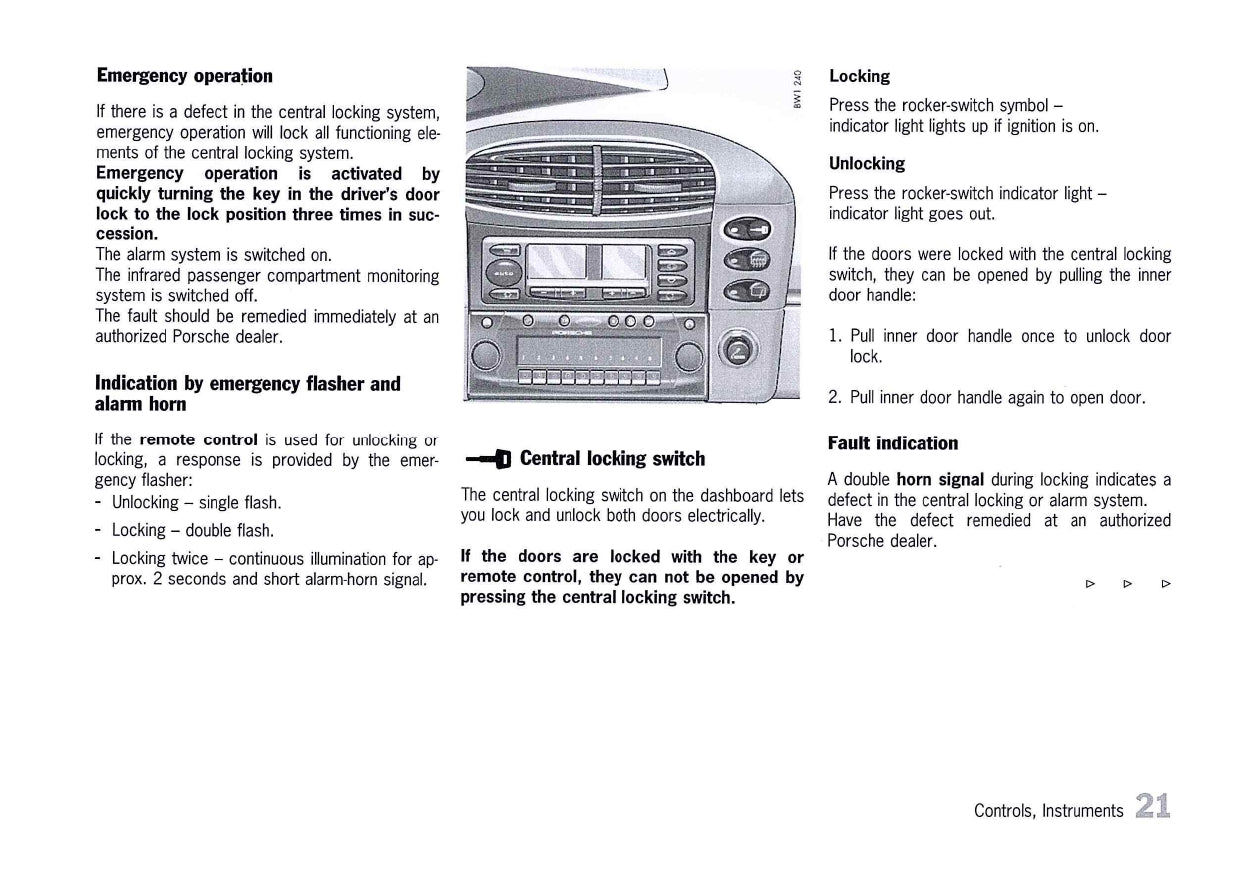 2000 Porsche 911 Carrera/911 Carrera 4 Owner's Manual | English