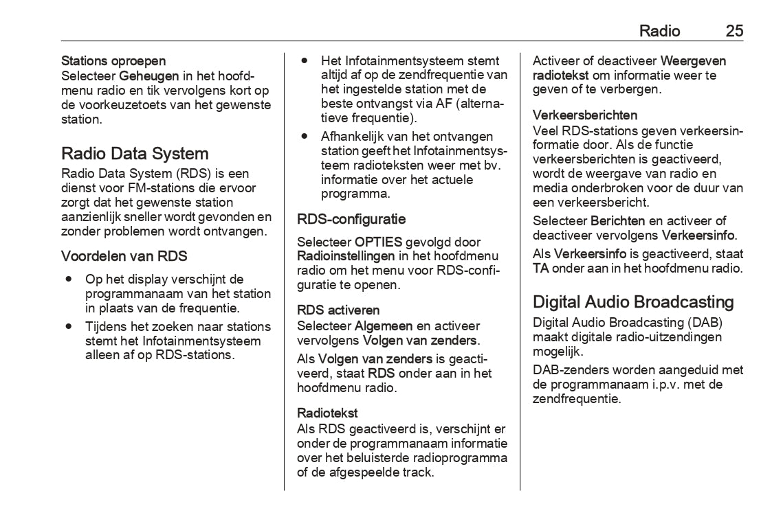 2020-2023 Opel Vivaro Infotainment Manual | Dutch