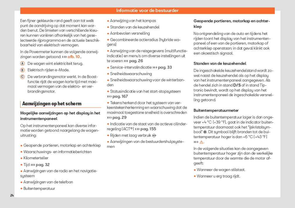 2023-2024 Seat Leon/Leon Sportstourer Owner's Manual | Dutch