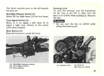 1982 Honda Nighthawk 650 Owner's Manual | English