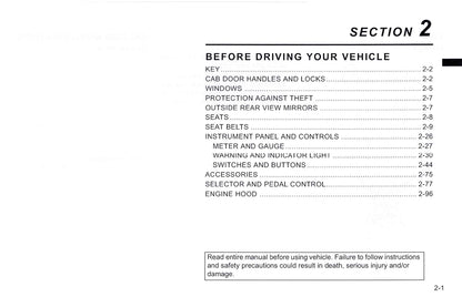 2010 Hino 145/165/185/238/258/268/308/338/358 Owner's Manual | English