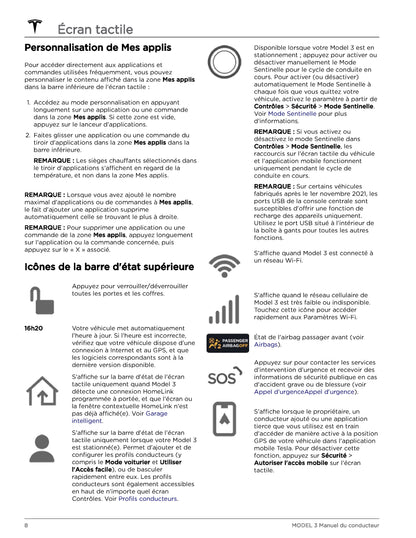 2023-2024 Tesla Model 3 Owner's Manual | French