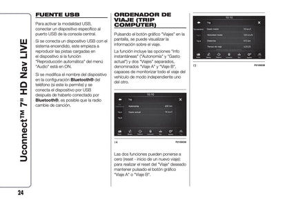 Abarth 595 / 695 Uconnect Radio 7.0 Nav Instrucciones 2016 - 2018