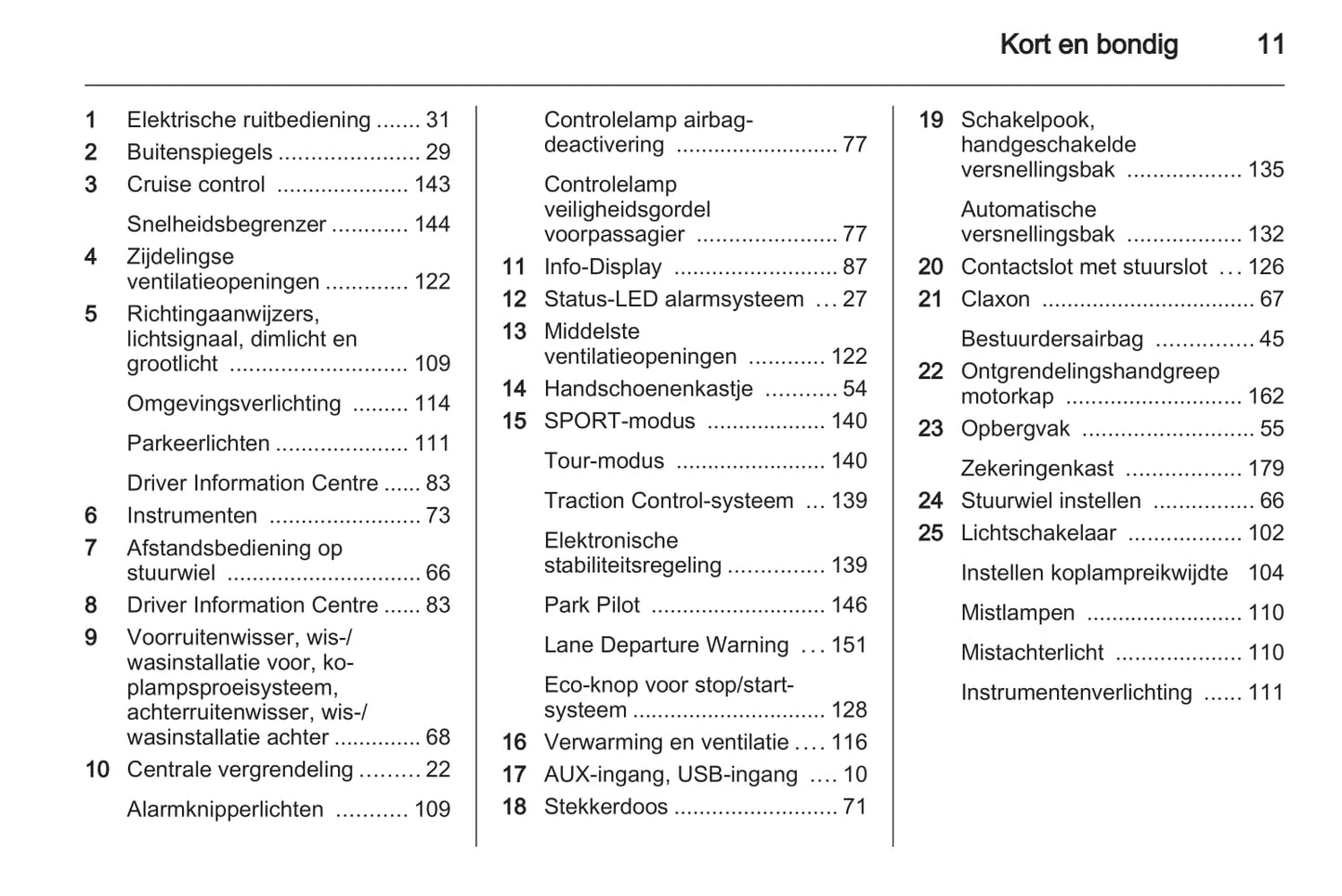 2012-2013 Opel Astra GTC Gebruikershandleiding | Nederlands