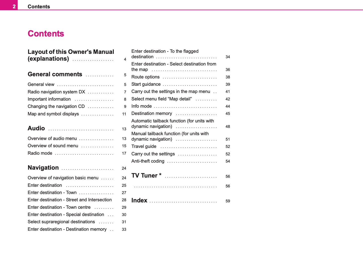 Skoda Radio Navigation DX Owner's Manual 2006