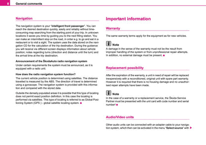 Skoda Radio Navigation DX Owner's Manual 2006