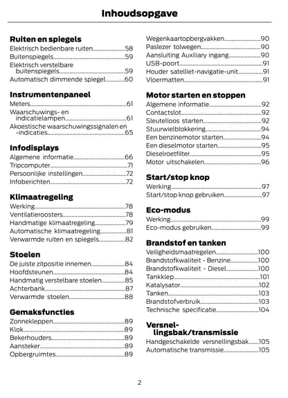 2012 Ford Fiesta Owner's Manual | Dutch