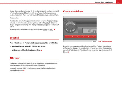 Seat Radio Alana - Alana MP3 Guide d'instructions