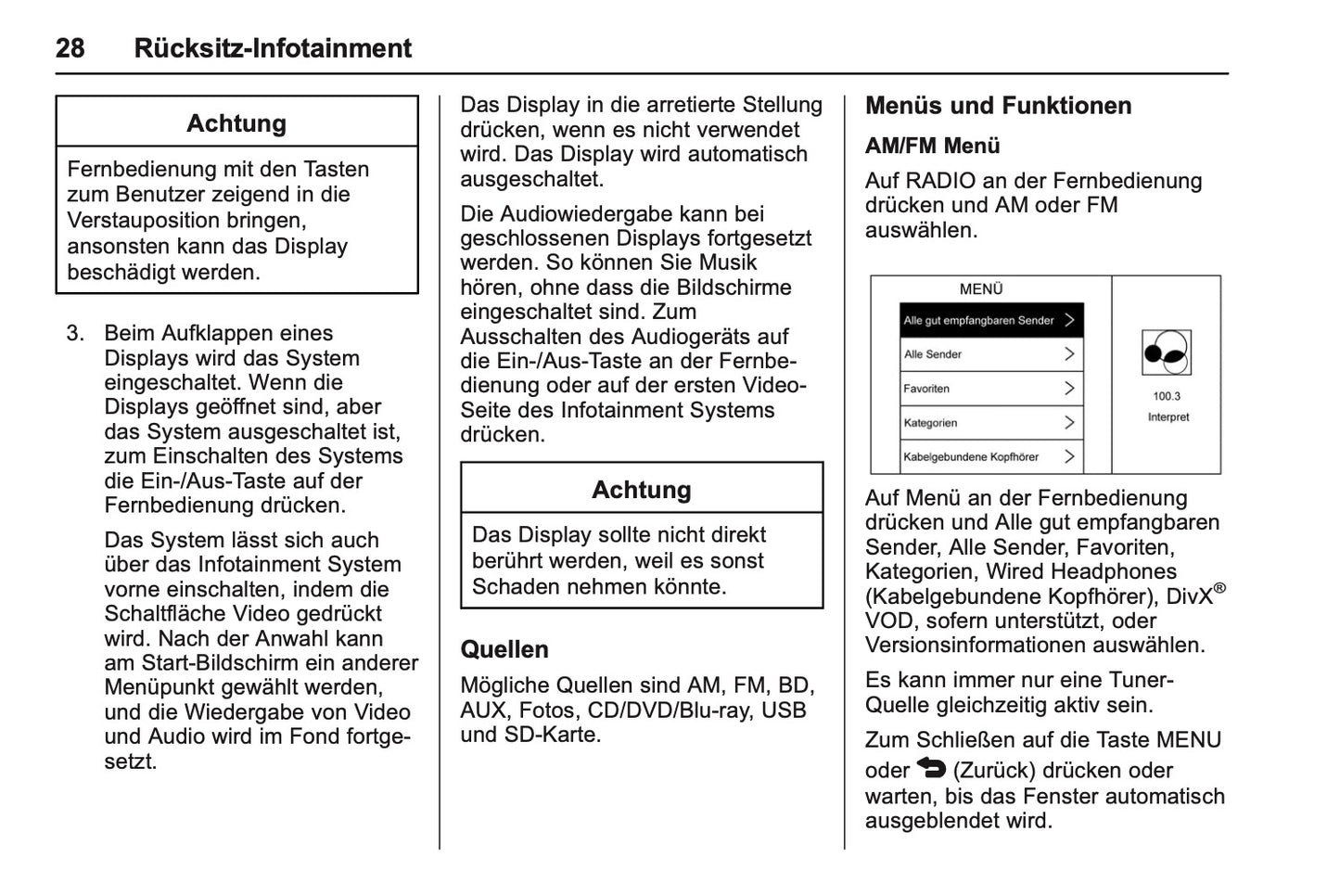 Cadillac Cue Infotainment System Bedienungsanleitung 2016