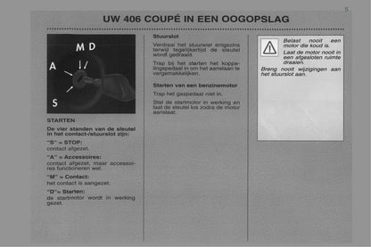 1998-2000 Peugeot 406 Coupé Owner's Manual | Dutch