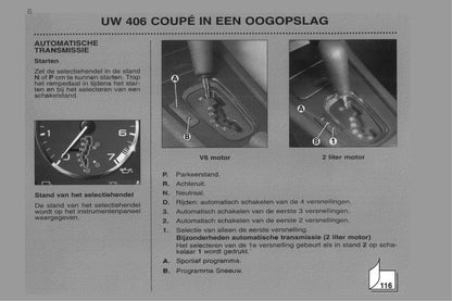 1998-2000 Peugeot 406 Coupé Owner's Manual | Dutch