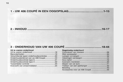 1998-2000 Peugeot 406 Coupé Owner's Manual | Dutch