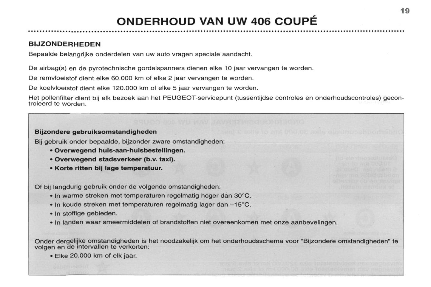 1998-2000 Peugeot 406 Coupé Owner's Manual | Dutch