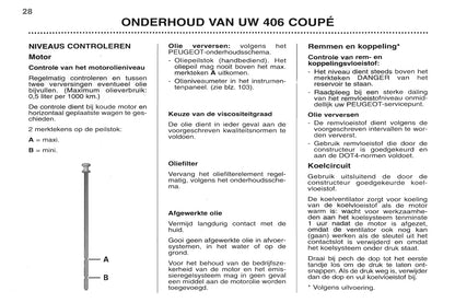 1998-2000 Peugeot 406 Coupé Owner's Manual | Dutch