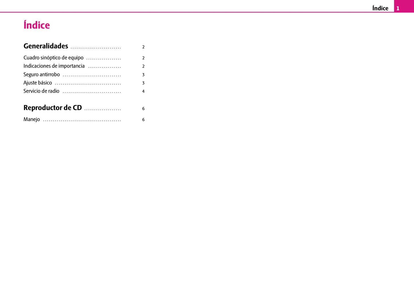 Skoda Radio Blues Manual de Instrucciones 2008 - 2010