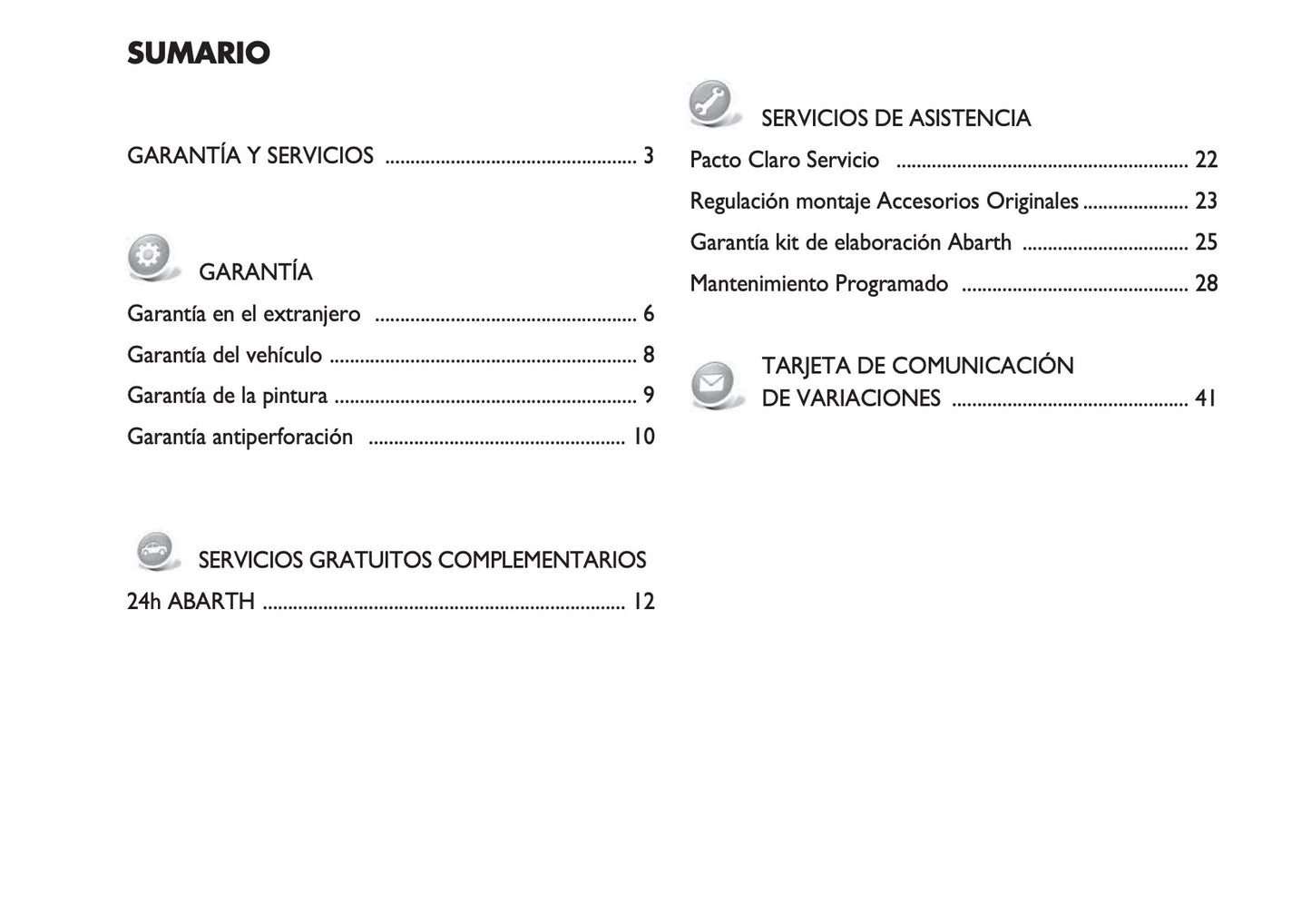 Abarth Garantia Y Servicios 2016 - 2018