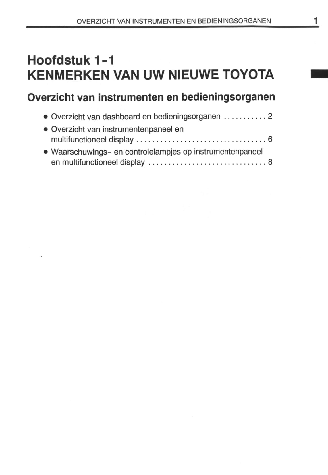 2000-2001 Toyota Prius Owner's Manual | Dutch