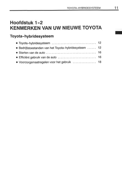 2000-2001 Toyota Prius Owner's Manual | Dutch