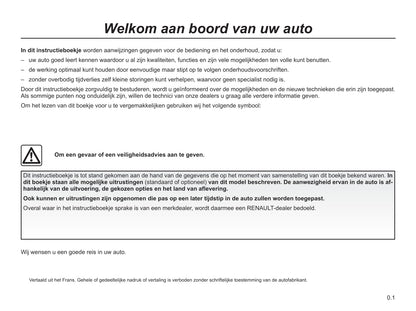 2015-2016 Renault Trafic Owner's Manual | Dutch