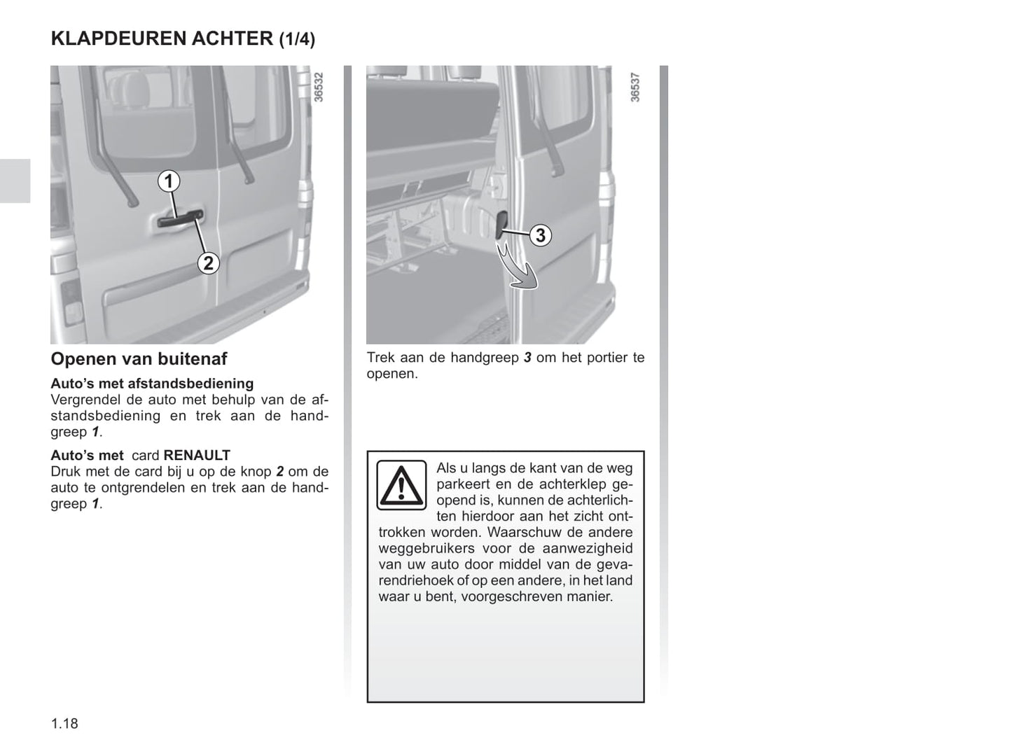 2015-2016 Renault Trafic Owner's Manual | Dutch