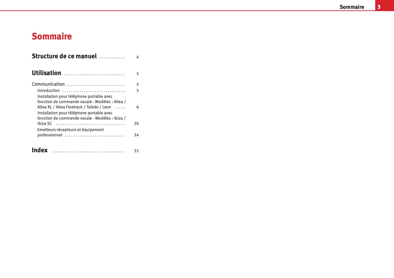 Seat Système de Communication Guide d’instructions