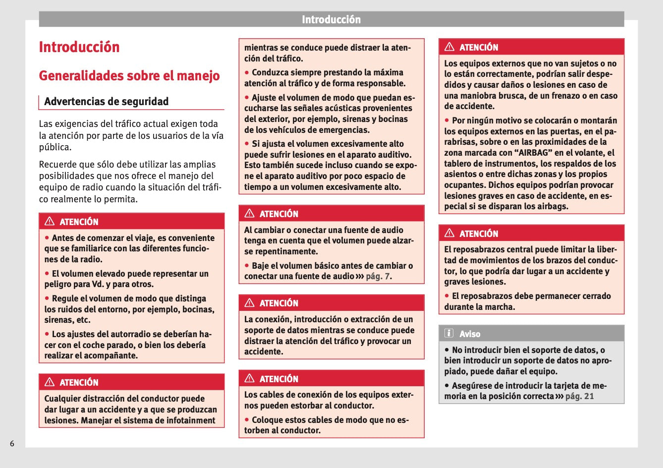 Seat Media System Touch Manual de Instrucciones 2012 - 2015