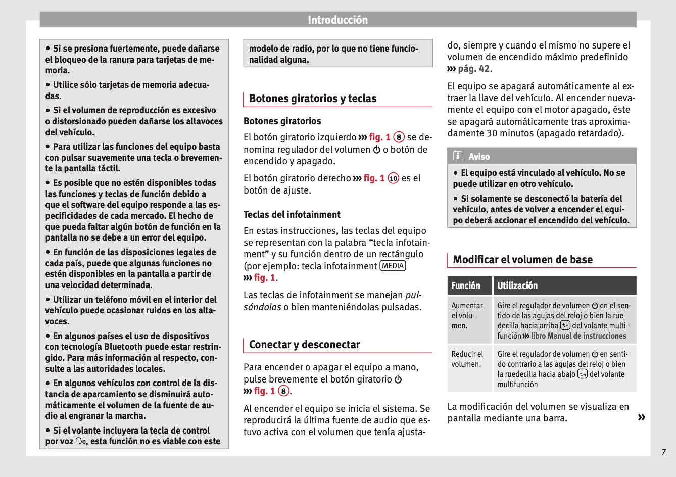 Seat Media System Touch Manual de Instrucciones 2012 - 2015