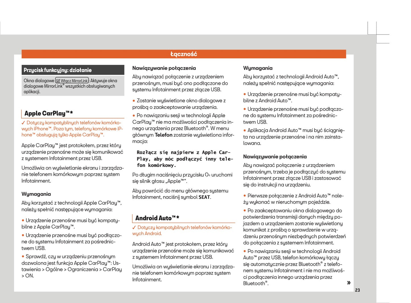 Seat Media System Plus & Navi System Instrukcja obsługi 2017 - 2019