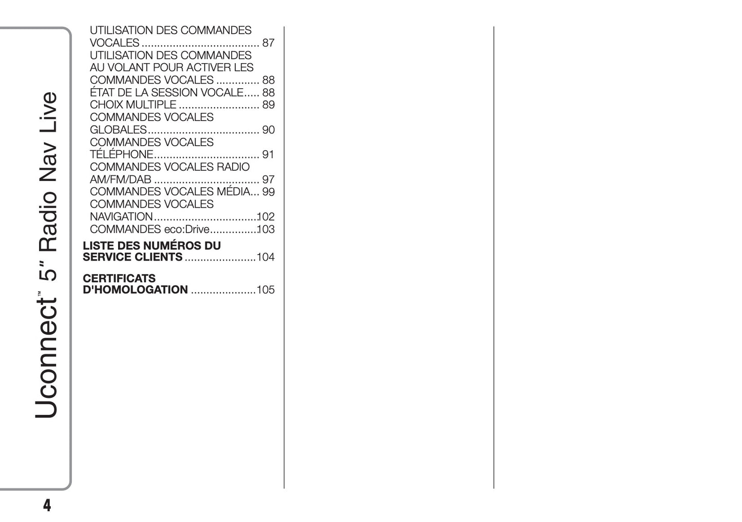 Fiat Doblo Uconnect Radio Nav 5.0 Guide d'utilisation 2015 - 2018