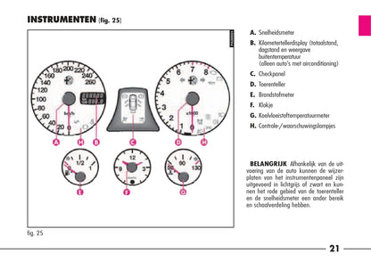 1997-2003 Alfa Romeo 156/156 Sportwagon Owner's Manual | Dutch