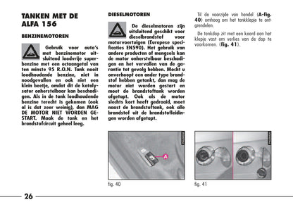 1997-2003 Alfa Romeo 156/156 Sportwagon Owner's Manual | Dutch