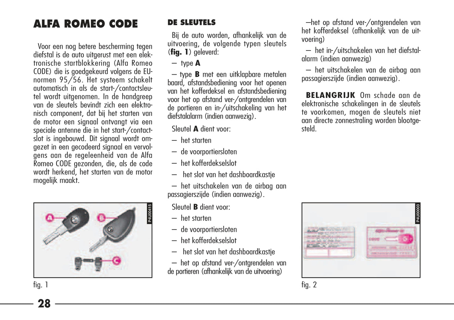 1997-2003 Alfa Romeo 156/156 Sportwagon Owner's Manual | Dutch