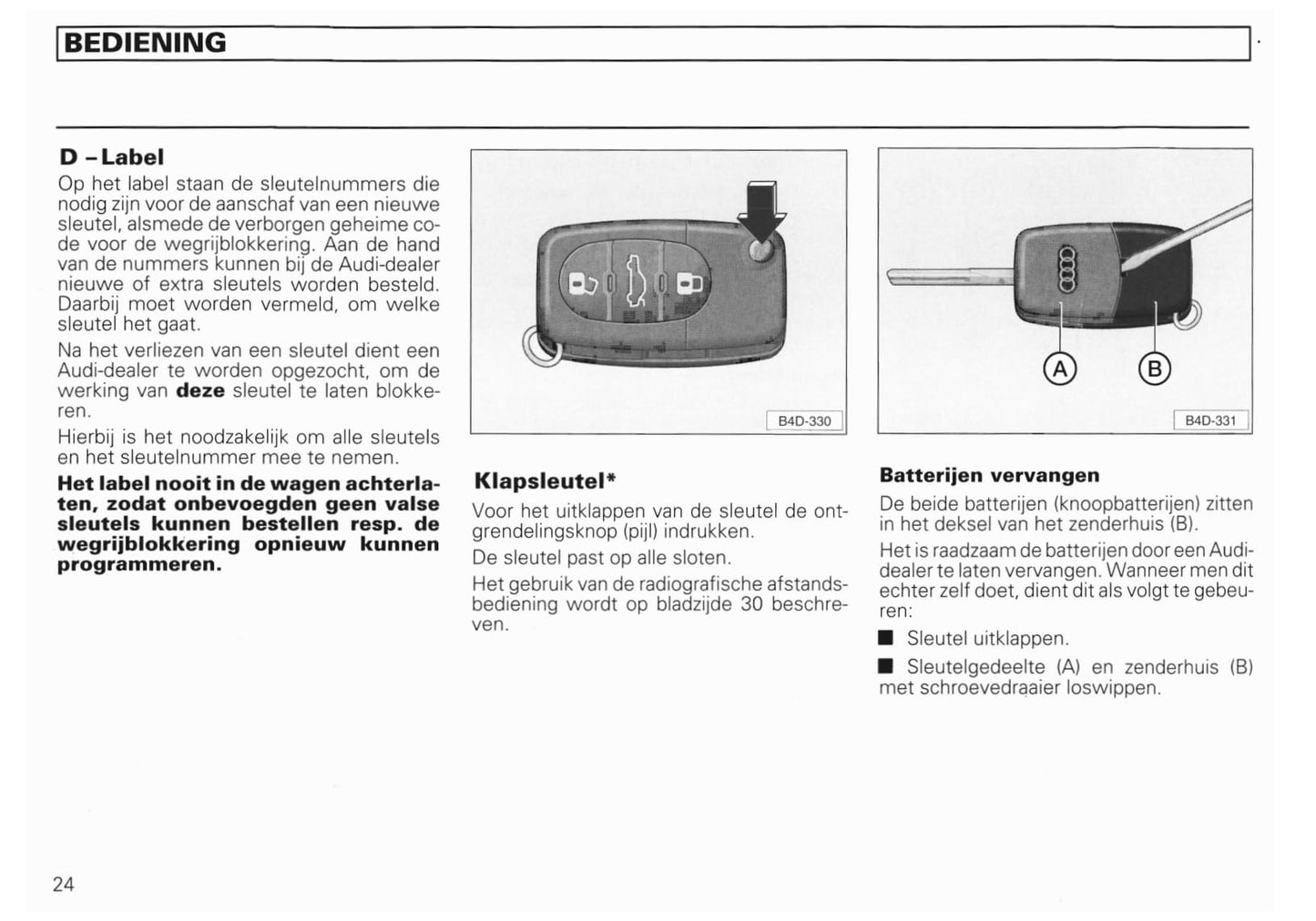 1994-2002 Audi A8/S8 Manuel du propriétaire | Néerlandais