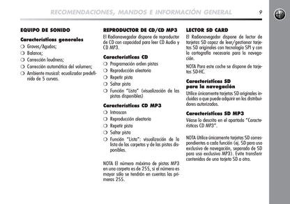 Alfa Romeo Mito Radionav Instrucciones 2010 - 2012