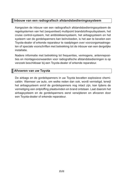 2007-2008 Toyota Auris Owner's Manual | Dutch