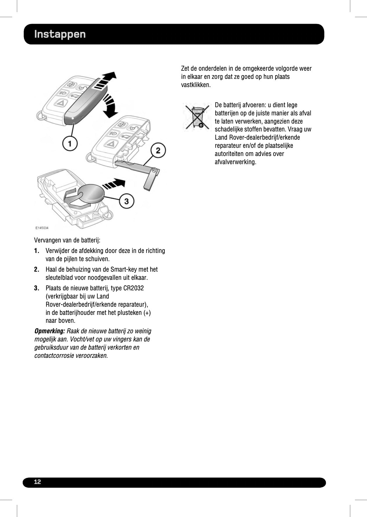 2012-2013 Land Rover Range Rover Owner's Manual | Dutch