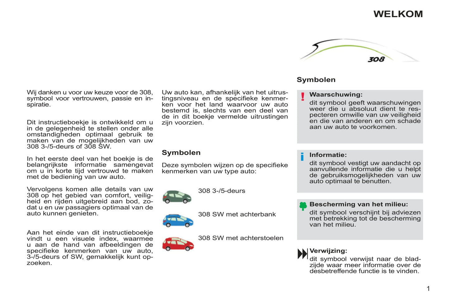 2012-2013 Peugeot 308 Gebruikershandleiding | Nederlands