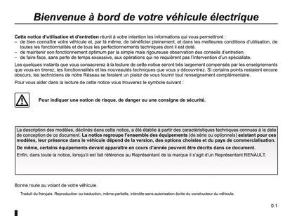 2011-2012 Renault Kangoo Z.E. Owner's Manual | French