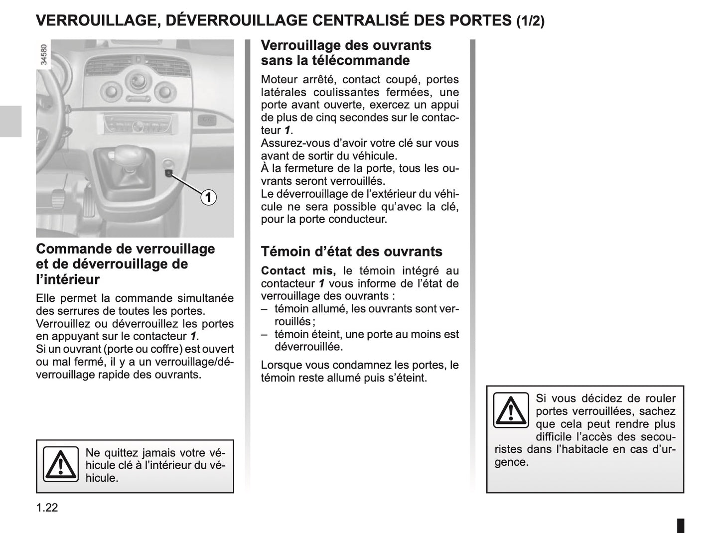 2011-2012 Renault Kangoo Z.E. Owner's Manual | French