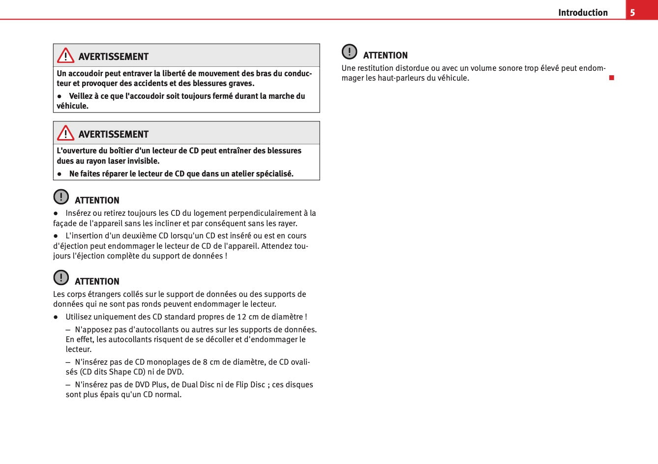 Seat Sound System 2.0 Guide d’instructions