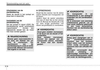 2007-2008 Kia Rio Owner's Manual | Dutch