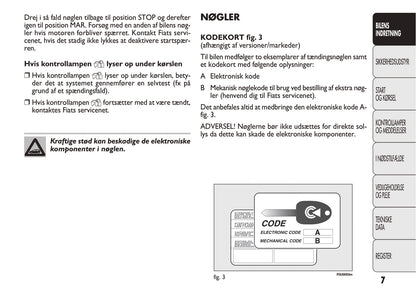 2012-2013 Fiat Punto Bedienungsanleitung | Dansk