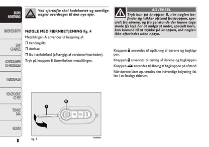 2012-2013 Fiat Punto Bedienungsanleitung | Dansk