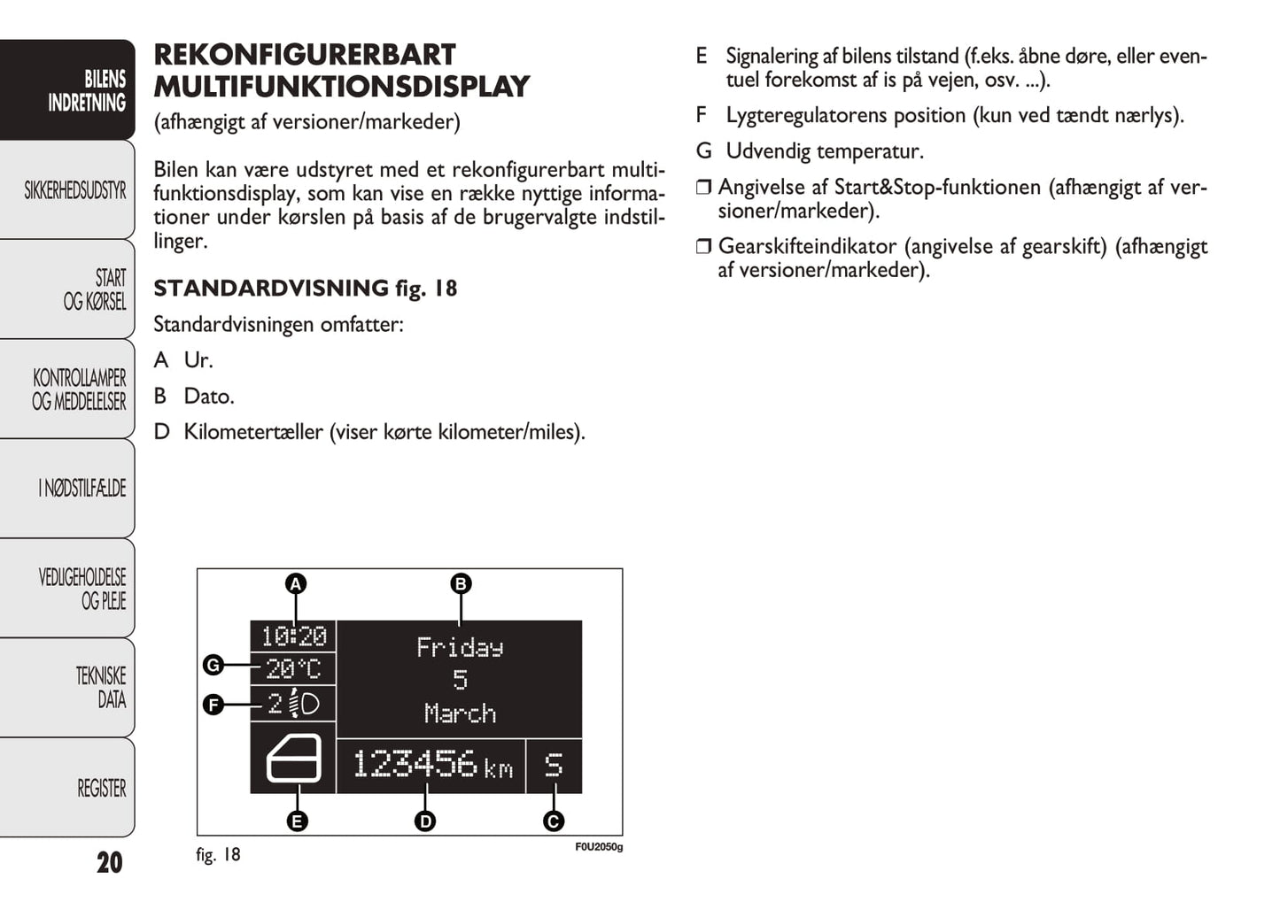 2012-2013 Fiat Punto Bedienungsanleitung | Dansk