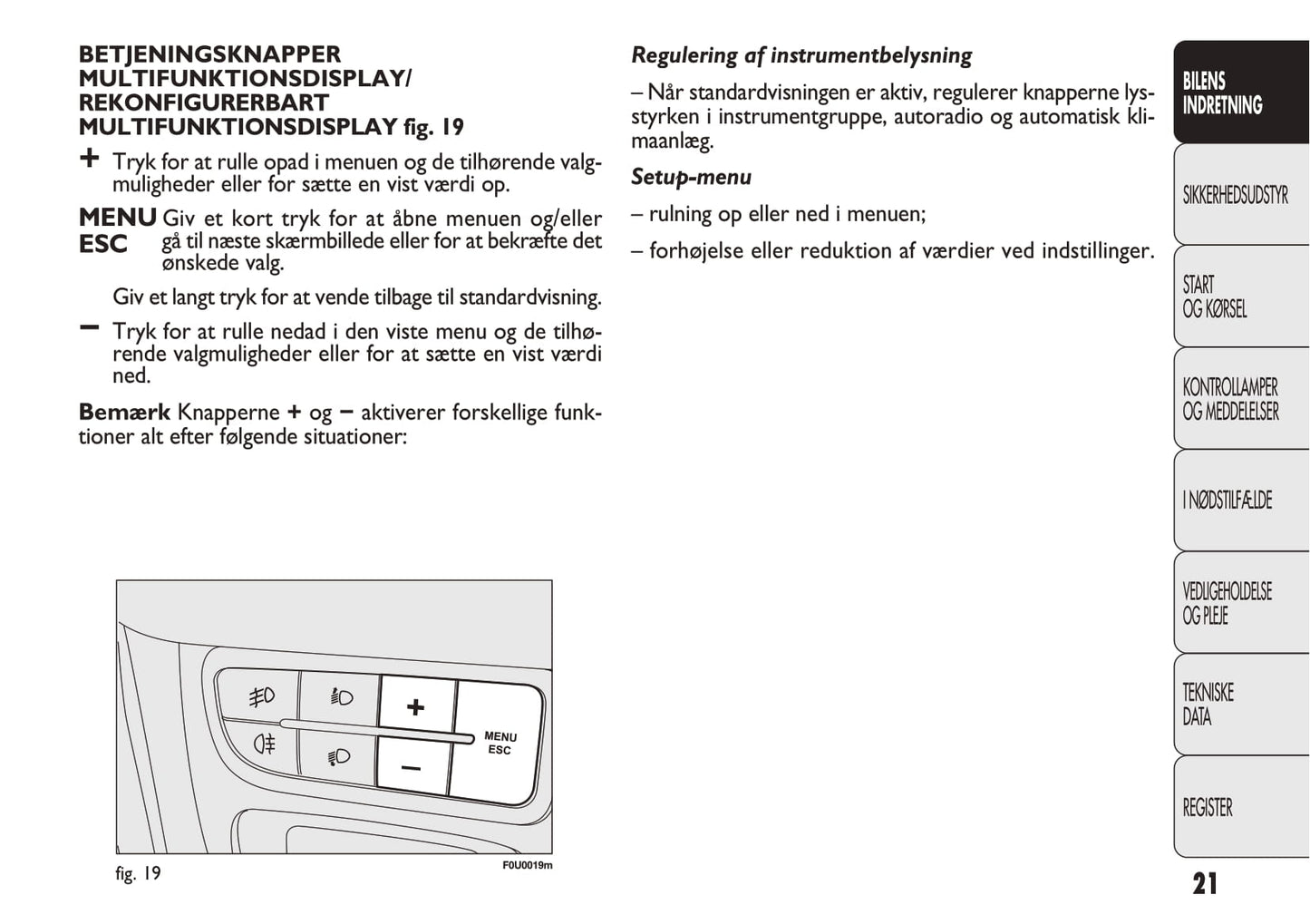 2012-2013 Fiat Punto Bedienungsanleitung | Dansk