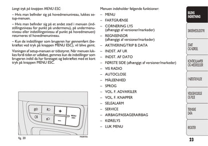 2012-2013 Fiat Punto Bedienungsanleitung | Dansk