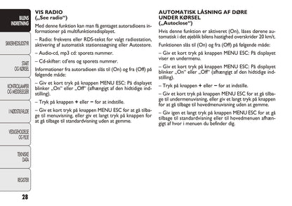 2012-2013 Fiat Punto Bedienungsanleitung | Dansk