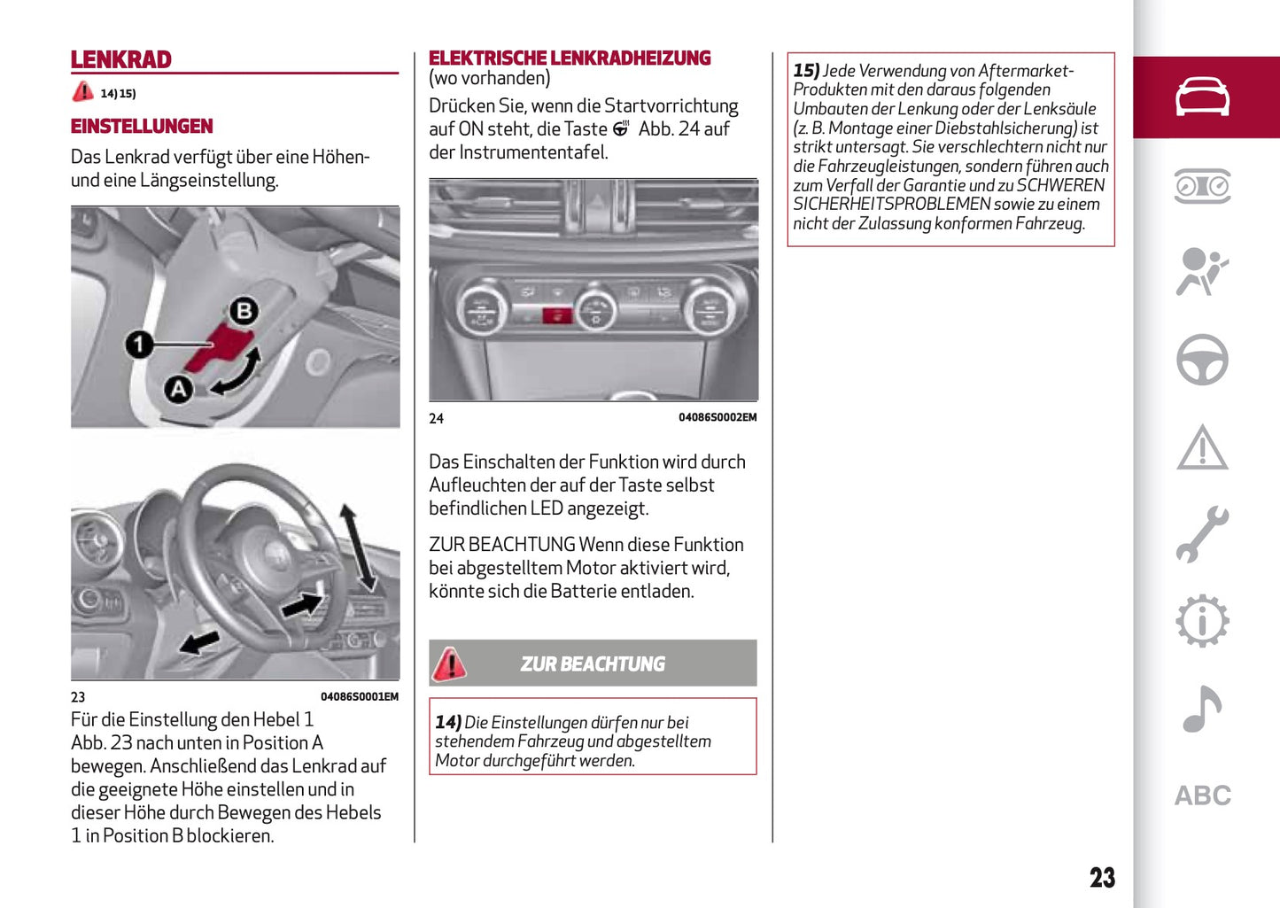 2016-2020 Alfa Romeo Giulia Manuel du propriétaire | Allemand